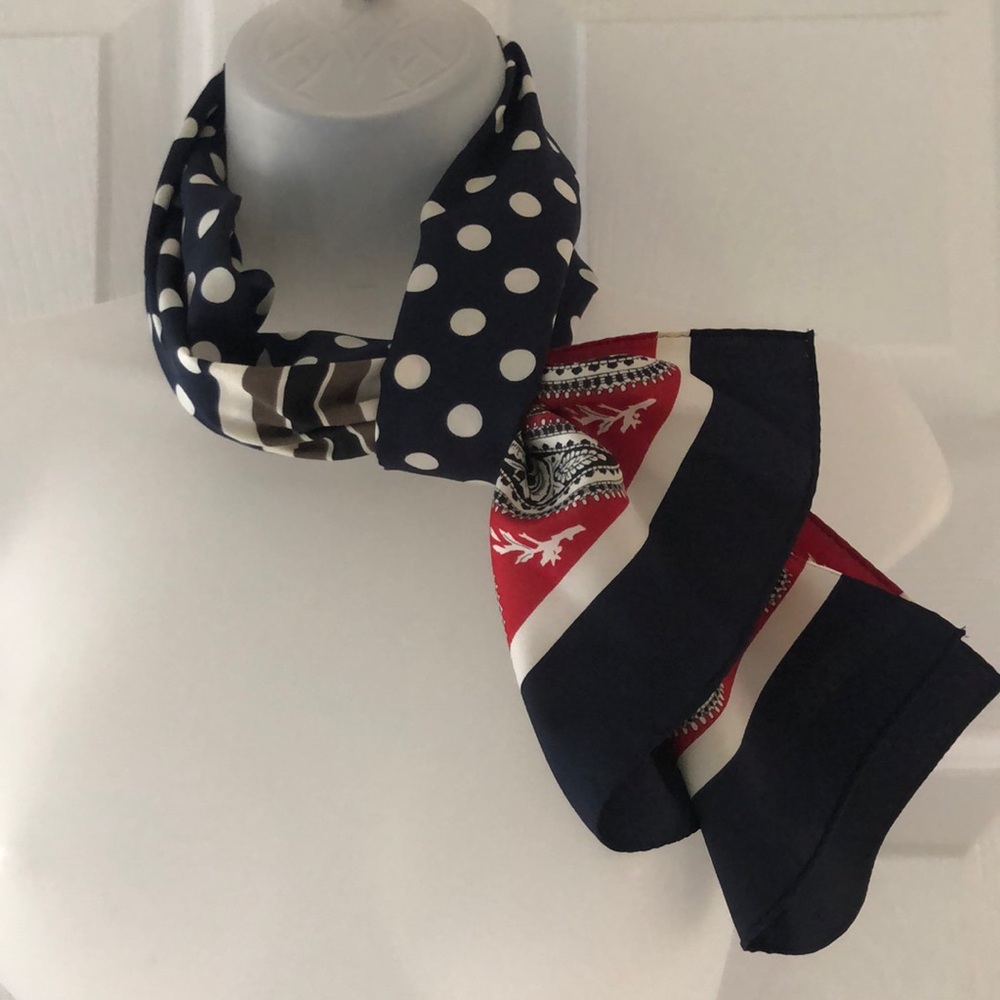 Jones New York Retro VTG Oblong  Double Layer Polka Dot, Paisley Print. Unisex